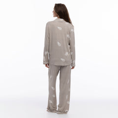 Bamboo Long Pyjama Set in Silver Birch Petals