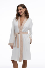 Bamboo Kimono Robe in Unbleached Cotton