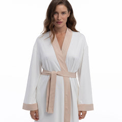 Bamboo Kimono Robe in Unbleached Cotton