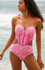 Pink Bloom One-Piece Swimsuit