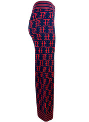 TE LOGO JACQUARD KNIT PANT (NEW FIT), NAVY/RED
