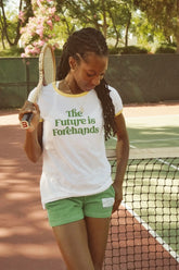 The Future Is Forehands Ringer Tee