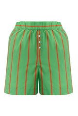 Silk Cotton Shorts Retro Green