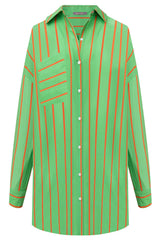 Silk Cotton Shirt Retro Green