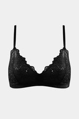 Born in Ukraine Image Lace Bralette Black