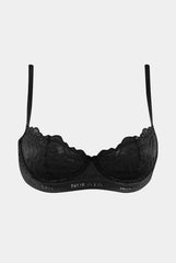 Born in Ukraine Lace Balcony Bra Black