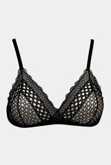 Sci-Fi Lace Triangle Bralette Black