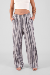 Osier Multi Stripe Brushed Ethical-Cotton Trousers - Dusty Blue