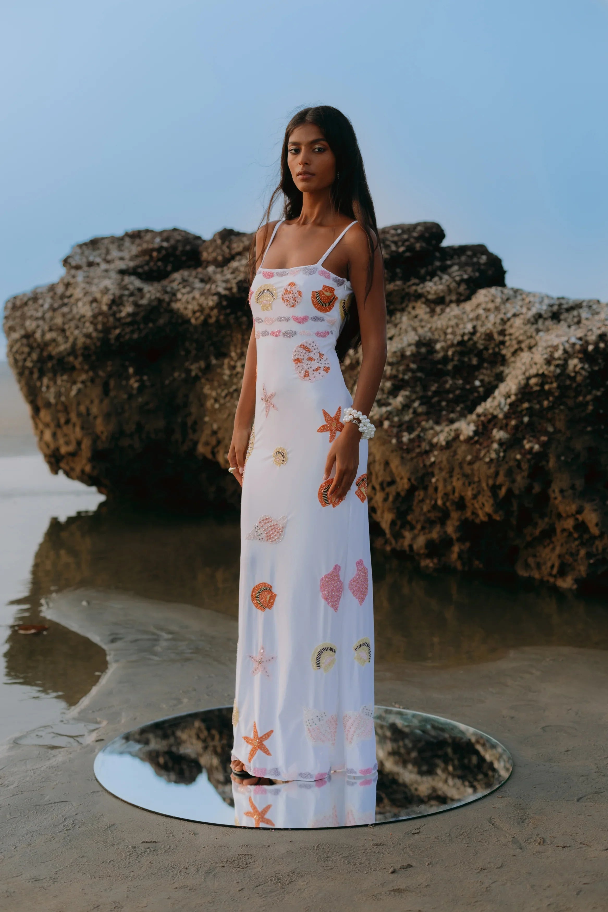 New York Strapped Dress in White