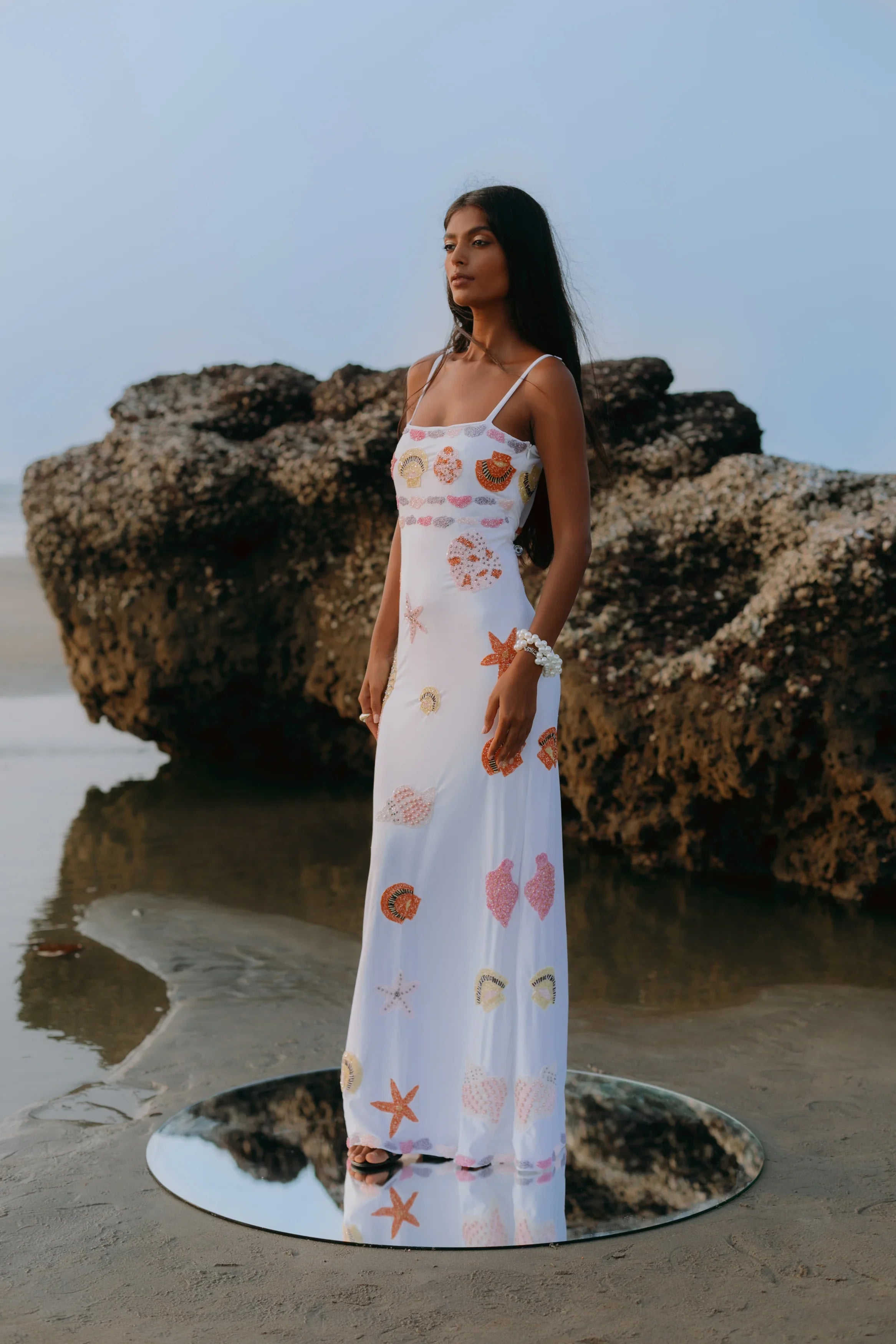 New York Strapped Dress in White