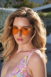 Oceanus X SOJOS Glowheart Sunglasses Yellow