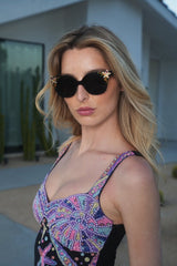 Oceanus X SOJOS Glowheart Sunglasses Black