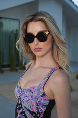 Oceanus X SOJOS Glowheart Sunglasses Black