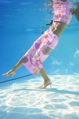 New York Shell Hand-Embroidered Skirt Pink