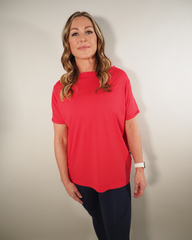 Rhubarb and Rose Slash Neck T-Shirt