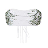 Ophelia Hand Embroidered Bikini Top White