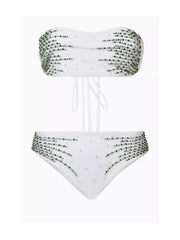 Ophelia Hand Embroidered Bikini Top White