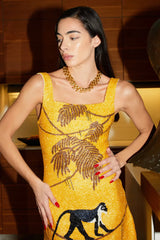 St. Barth Hand-Beaded Crystal Dress Multi Color - In Stock