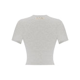 SLIM FIT CROP TEE - LIGHT GREY