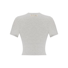 SLIM FIT CROP TEE - LIGHT GREY