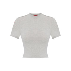 SLIM FIT CROP TEE - LIGHT GREY