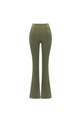 Acid Washed Flare Sweatpant - Covert Green