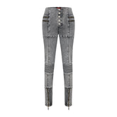 COTTON MOTORCYCLE DENIM PANT