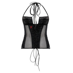 TULLE WOMEN TOP - BLACK