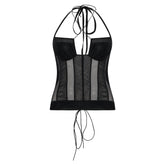 TULLE WOMEN TOP - BLACK