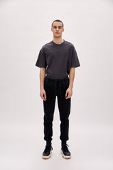 Acid Washed Track Sweatpant - Black