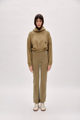 Destroyed High Neck Sweat - Covert Green