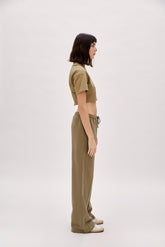 Destroyed Crop Tee - Covert Green