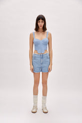 Woven Corset Top - Baby Blue