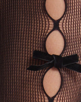 Pearl Bow Peek a Bow Tights - Black