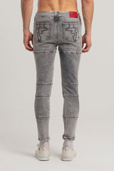 COTTON MOTORCYCLE DENIM PANT