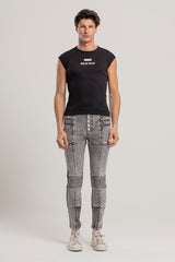 COTTON MOTORCYCLE DENIM PANT