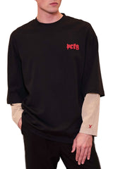 Daydreamers Printed T-Shirt With Acid Wash Sleeves