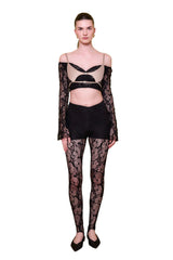 The Party Edit Lace Leggings With Built-in Ribbed Shorts