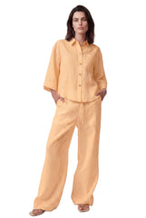 Peach Heavy Linen Wide-Leg Pants Perfect Days