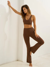 Lia Scrunched Flare Leggings Choco