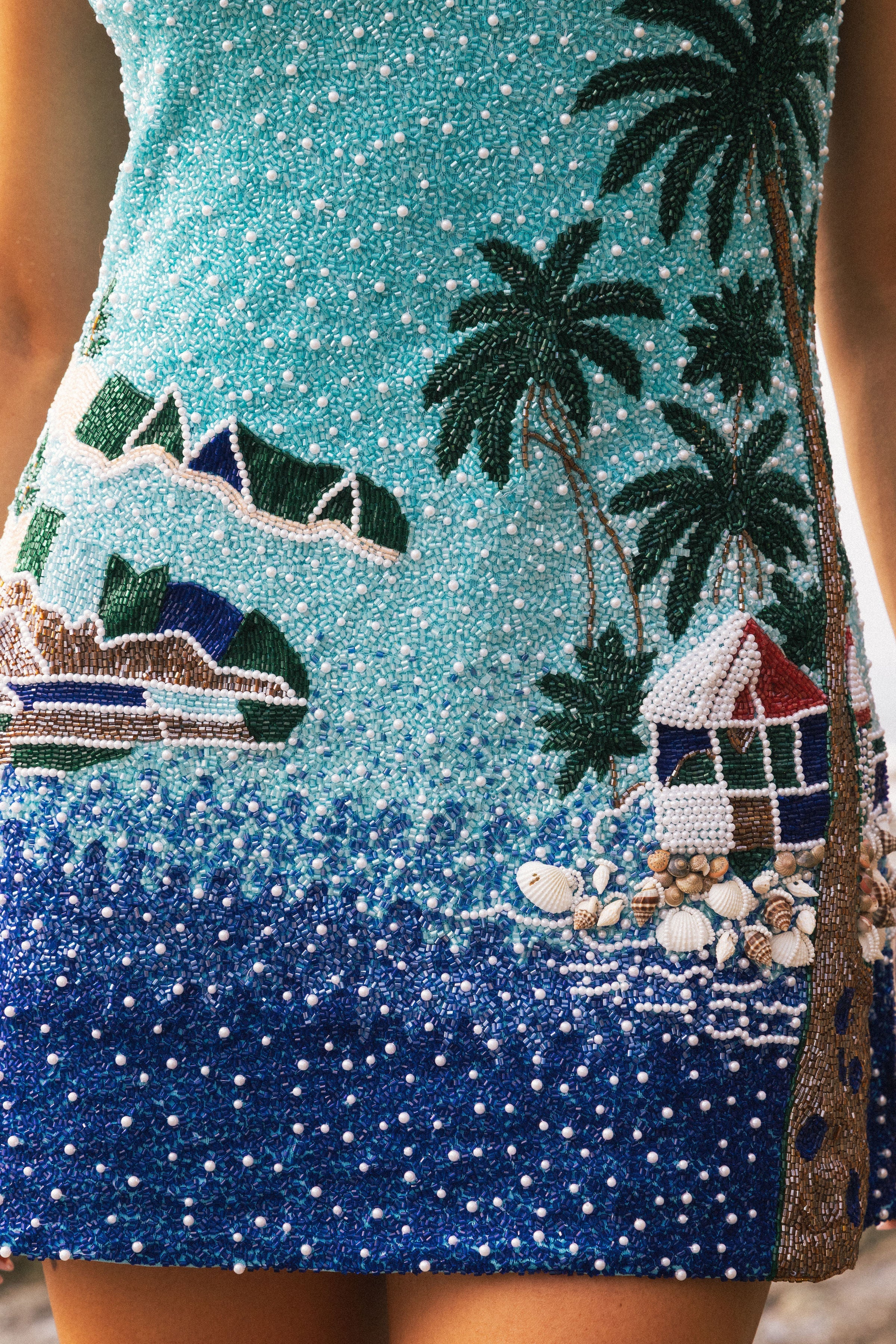 Oceanus X Taylor Nunez Island Blue Mini Dress