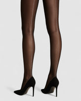 Satellite Crystal Back Seam Tights