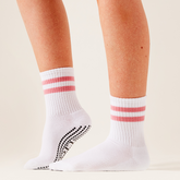 LIGN Classic Two Stripe Tube Grip Sock - Rose
