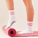 LIGN Classic Two Stripe Tube Grip Sock - Rose