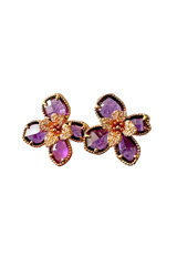 Flower Earrings Purple