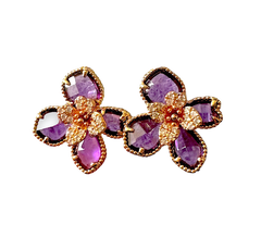 Flower Earrings Purple