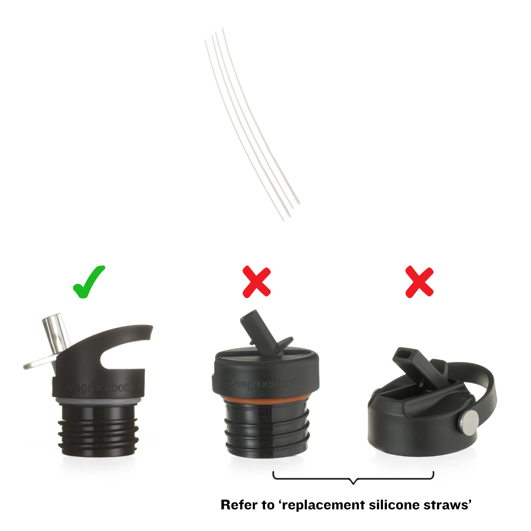 Quench Cap Replacement Silicone Straws (Longer Straws for Bottles 750ml and Above) – Set of 2