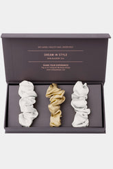 Large Silk Scrunchie Ivory / Caramel