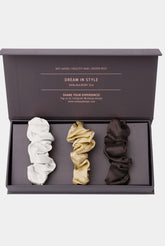 Large Silk Scrunchie Ivory / Caramel / Fututre Brown