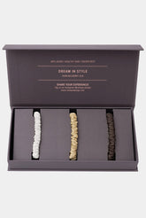 Skinny Silk Scrunchie Set Ivory / Caramel / Future Brown